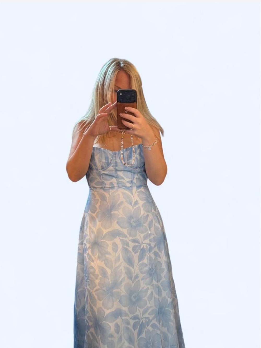 Hello Molly Light Blue Floral Bustier Maxi Dress - Picture 4 of 4